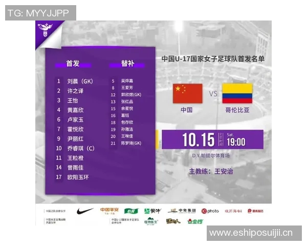 U17女足世界杯C组第三轮厄瓜多尔对阵中国队首发阵容正式公布